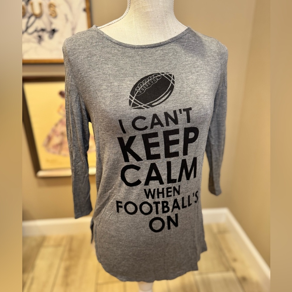 5 for $30 BLVD Keep Calm Football Graphic 3/4 Sleeve Top